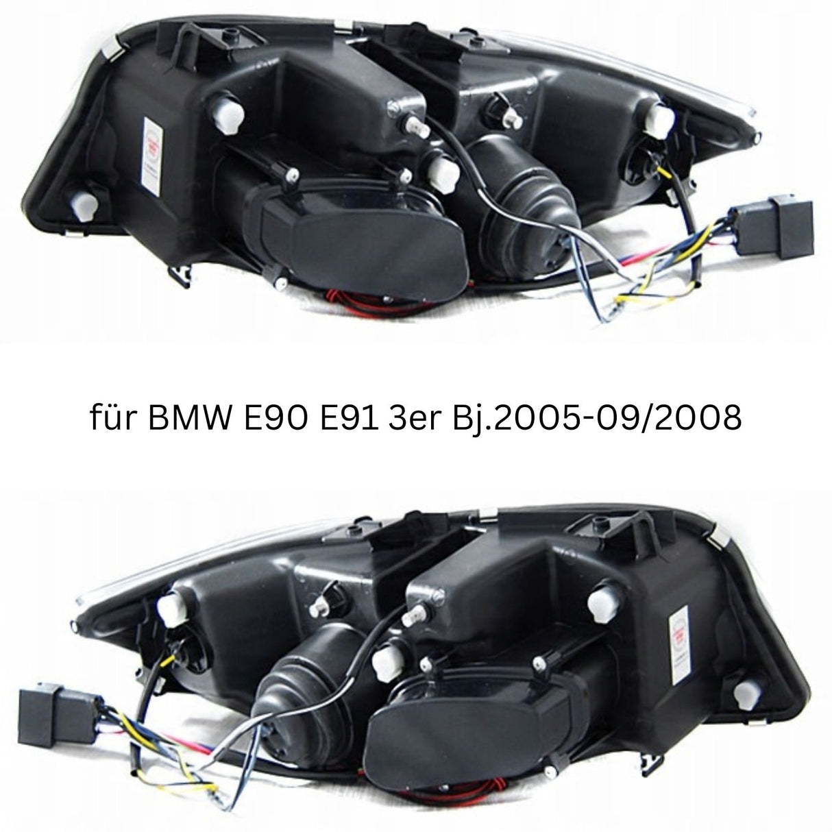 LED Angel Eyes Scheinwerfer Set für BMW E90/E91 3er 2005-09.2008 schwarz