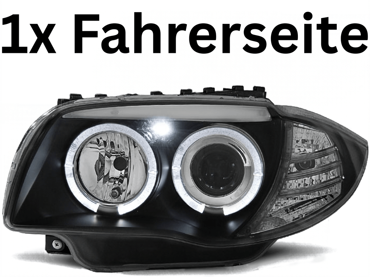 1x (FAHRERSEITE) Scheinwerfer für BMW 1er E87 E81 E82 E88 2004-2011 LED Angel Eyes