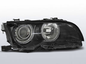 Angel Eyes Scheinwerfer schwarz BMW E46 Coupe Cabrio 09.01-03.03 mit Ringbeleuchtung