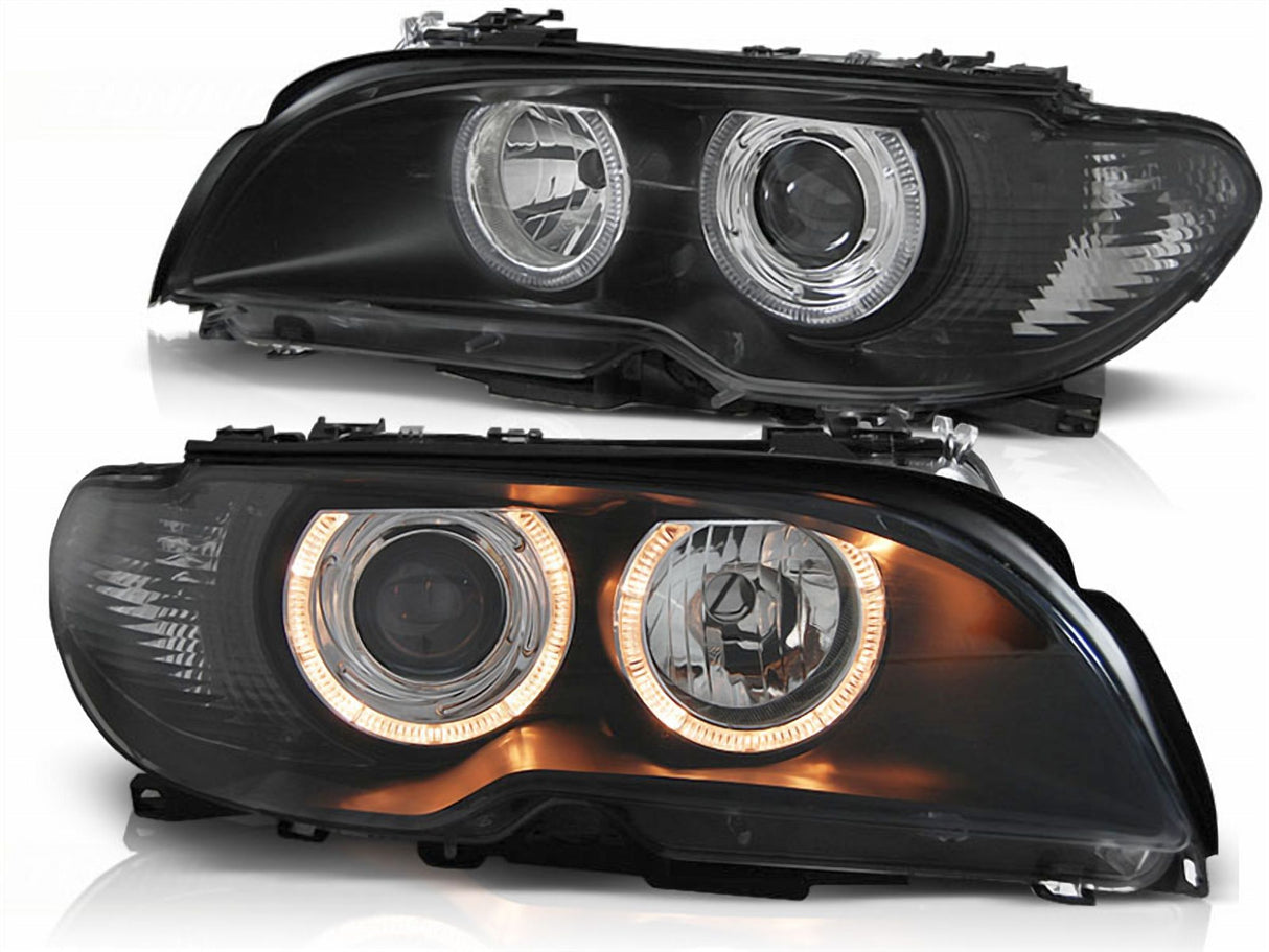 Angel Eyes Scheinwerfer Set schwarz für BMW E46 04.2003-06 Coupe Cabrio