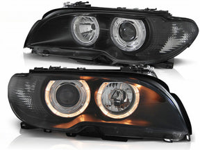 Angel Eyes Scheinwerfer Set schwarz für BMW E46 04.2003-2006 Coupe Cabrio - CR Tuning