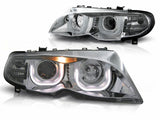 Angel Eyes 3D Scheinwerfer für BMW 3er E46 Limo/Touring Bj. 02-05 chrom