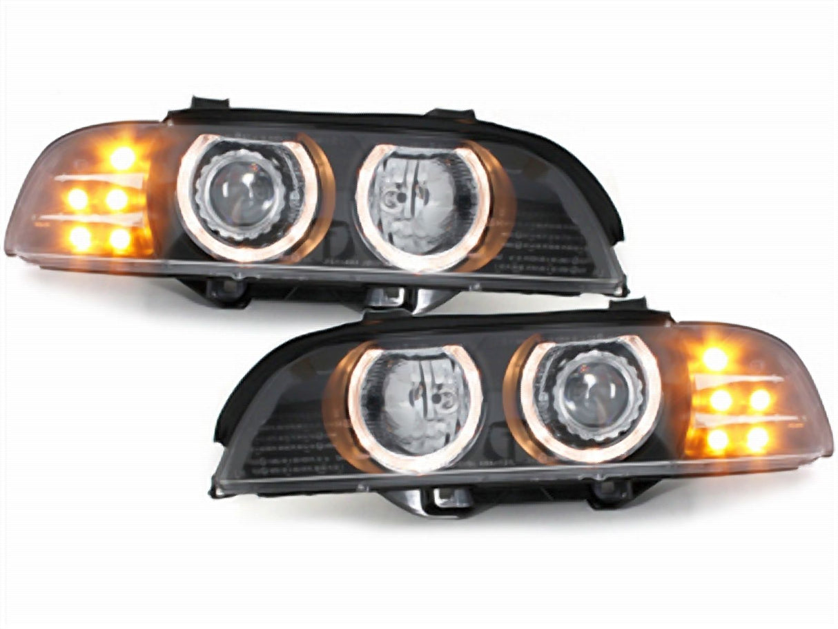 Scheinwerfer für BMW E39 5er 95-2000 LED indicator schwarz