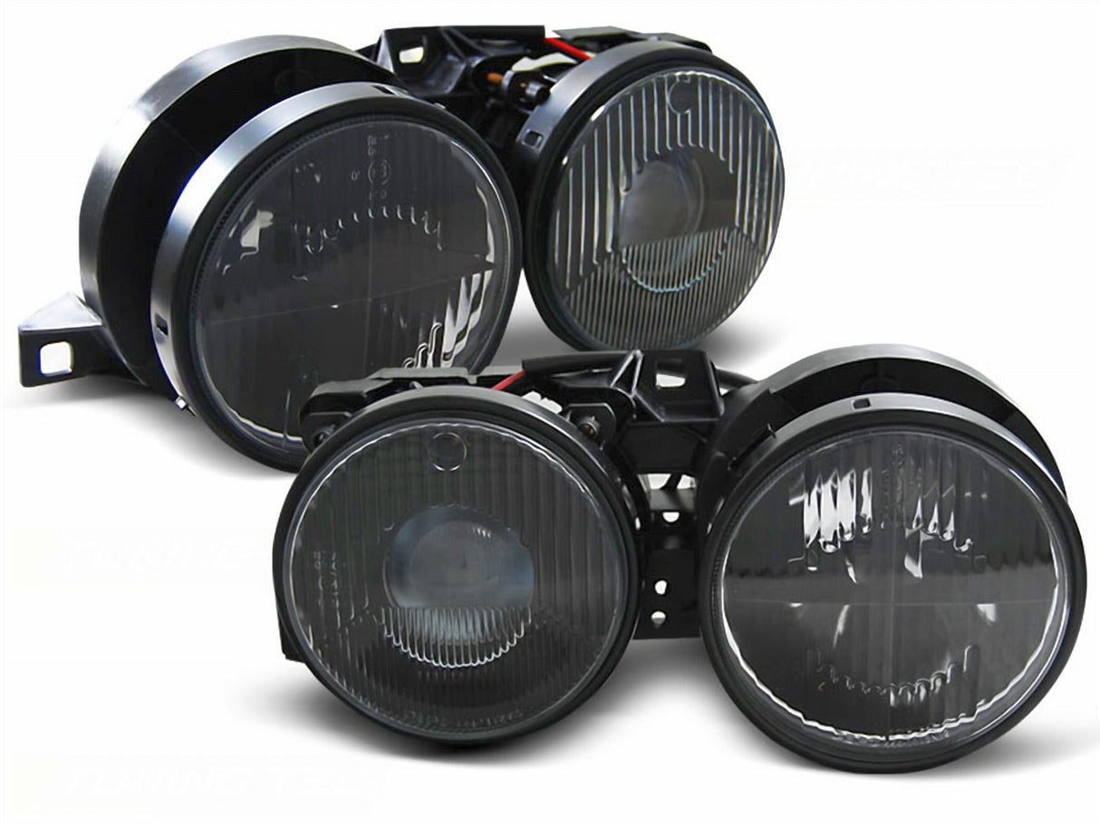 Doppel Scheinwerfer Set für BMW E30 11/1982-06/1994 schwarz mit Fadenkreuz