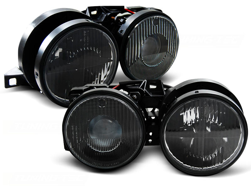 Doppel Scheinwerfer Set für BMW E30 09/1987-06/1994 schwarz mit Fadenkreuz