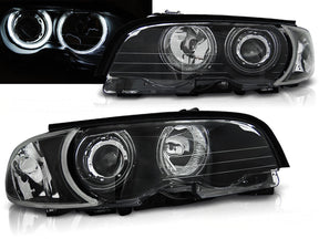 CCFL Angel Eyes Scheinwerfer schwarz für BMW E46 Coupe Cabrio 99-03, LED-Scheinwerfer Tuning
