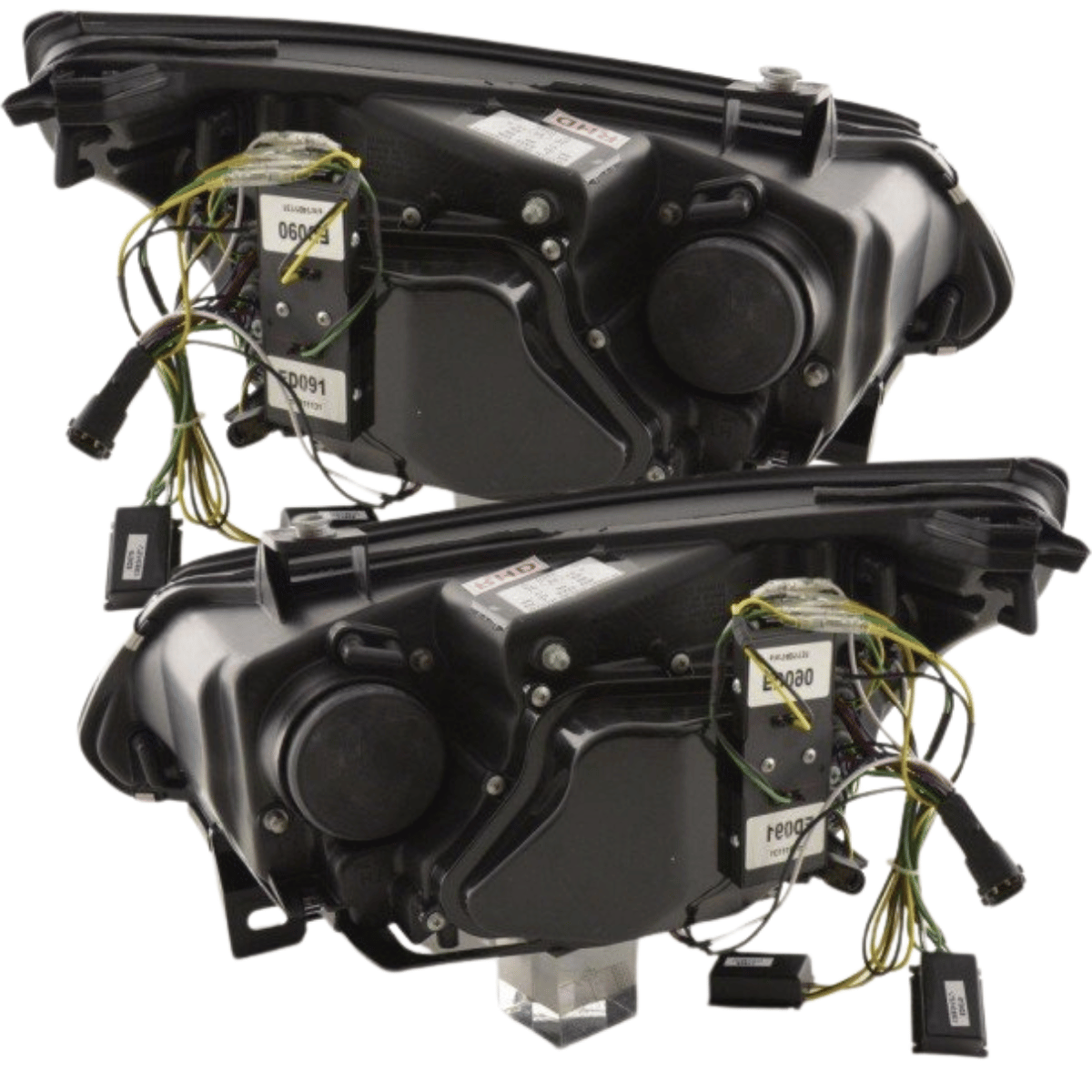 Angel Eyes LED Scheinwerfer Set Schwarz für BMW 5er E60 E61 2003–2007 mit LED Blinker