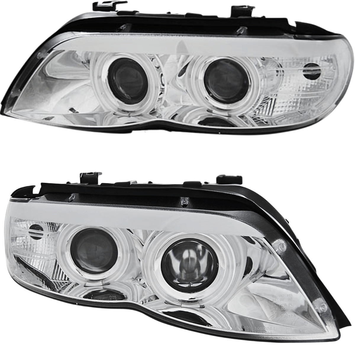 Angel Eyes D2S Xenon Scheinwerfer Set Chrom für BMW X5 E53 11/2003–2006