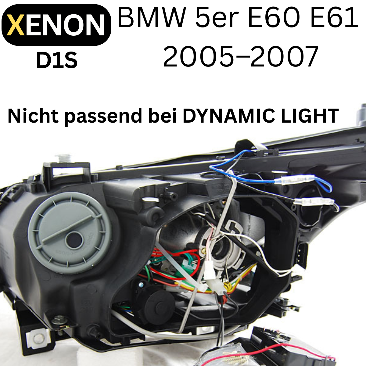 D1S Xenon Scheinwerfer Set Schwarz für BMW 5er E60 E61 2005–2007 CCFL Angel Eyes