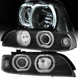 LED Angel Eyes Scheinwerfer Set LED H7/H7 schwarz für BMW E39 09/1995-2000