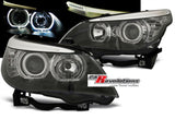 LED Angel Eyes Scheinwerfer Set H7/H7 schwarz für BMW E60/E61 03-07