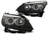 LED Angel Eyes Scheinwerfer Set H7/H7 schwarz für BMW E60/E61 03-07