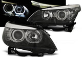 LED Angel Eyes Scheinwerfer Set H7/H7 schwarz für BMW E60/E61 03-07