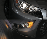Scheinwerfer mit LED-Standlichtringen und gelbem Blinker, Tuning-Scheinwerfer für BMW E90 E91
