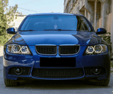 LED Scheinwerfer mit Tagfahrlicht Ringen, Frontansicht, Tuning Zubehör für BMW E90 E91