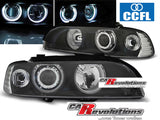 CCFL Angel Eyes Scheinwerfer Set in schwarz für BMW E39 09.95-06.2003