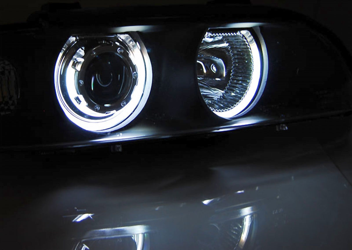 CCFL Angel Eyes Scheinwerfer Set in schwarz für BMW E39 09.95-06.2003