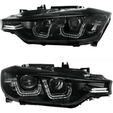 LED Scheinwerfer Set Schwarz für BMW 3er F30 F31 2011–2015 mit Tagfahrlicht