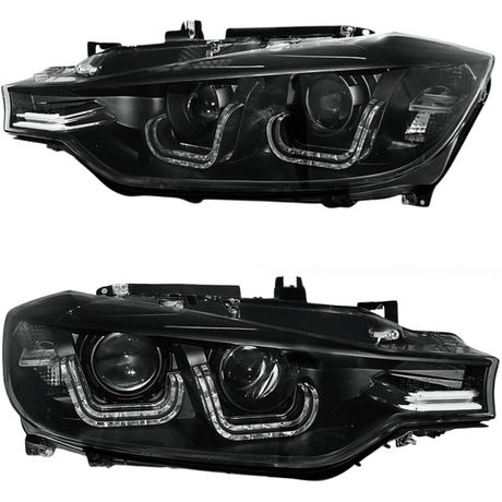 LED Scheinwerfer schwarz mit Tagfahrlicht Funktion für sportliches Tuning für BMW E90 E91