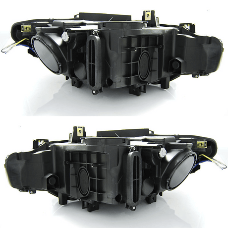 Schwarzer Scheinwerfer für BMW E46 Coupe/Cabrio, LED-Technik, Tuning-Scheinwerfer