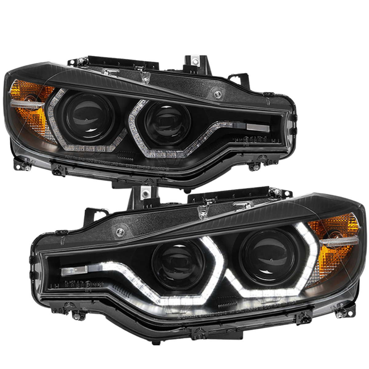 LED Tagfahrlicht Scheinwerfer Set im schwarzen Design für BMW 3er F30 F31 2011–2015