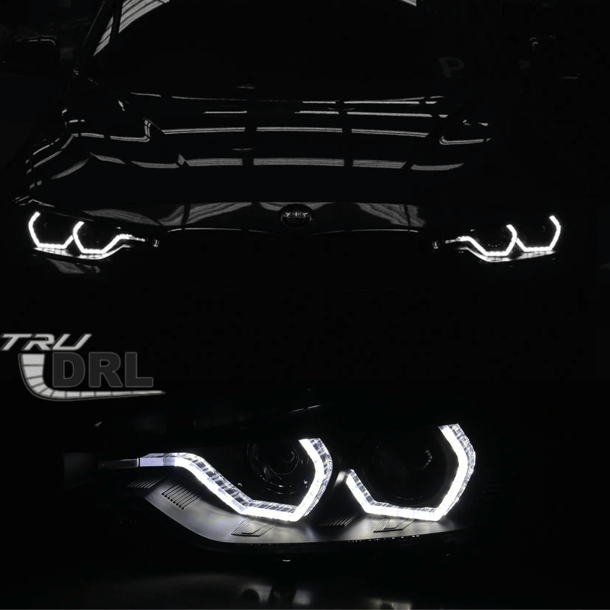 LED Tagfahrlicht Scheinwerfer Set im schwarzen Design für BMW 3er F30 F31 2011–2015