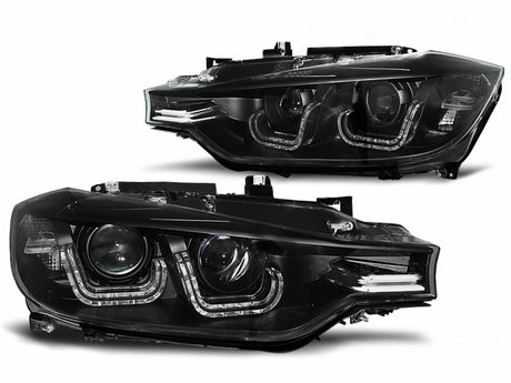 Scheinwerfer schwarz mit LED Standlicht und Bi-Xenon Optik für BMW E92 E93