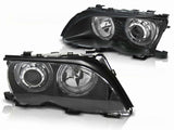 LED Angel Eyes Scheinwerfer Set schwarz für BMW E46 2001-03.2003 Limo Touring