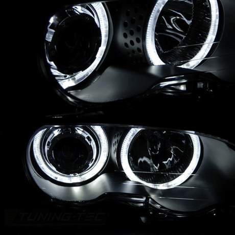LED Angel Eyes Scheinwerfer Set in schwarz für BMW E46 04.1999-03.2003 Coupe Cabrio