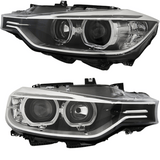 Scheinwerfer Set LED Angel Eyes für BMW 3er F30/F31 2011–2015 in Schwarz True DRL