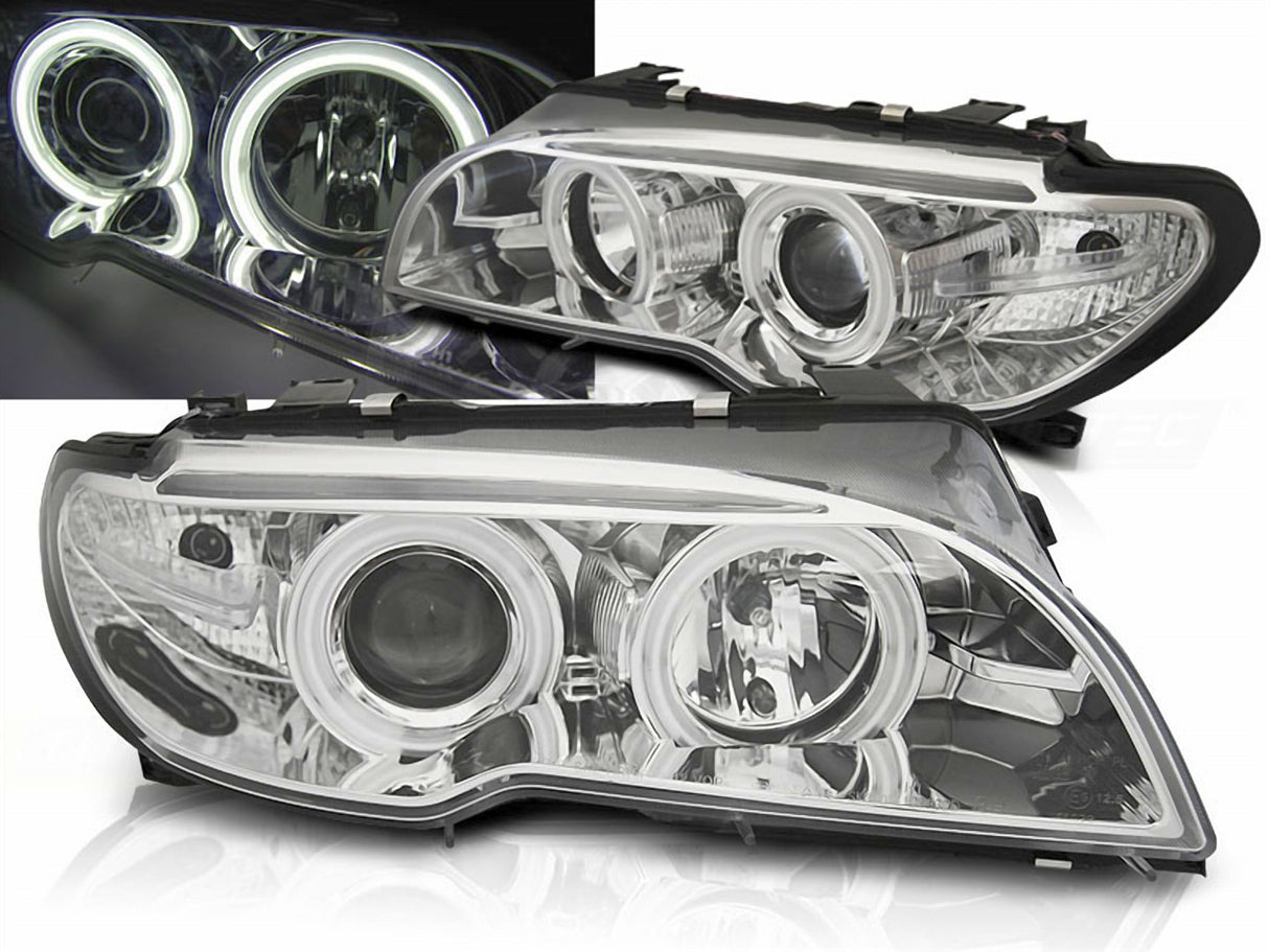 Angel Eyes Scheinwerfer CCFL chrom für BMW E46 04.2003-2006 Coupe Cabrio