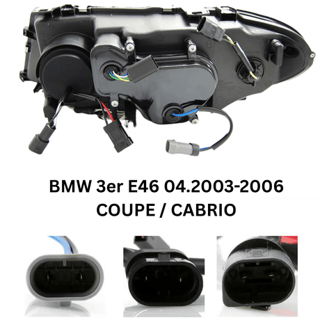 Scheinwerfer Coupe Cabrio 04-06 mit Steckverbindungen für LED-Scheinwerfer Tuning für BMW 3er E46