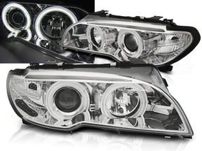 Scheinwerfer Set Chrom mit CCFL Angel Eyes für BMW 3er E46 Coupe Cabrio Xenon