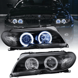 Scheinwerfer schwarz mit CCFL Angel Eyes und Xenon-Optik für BMW 3er E46 Coupe Cabrio