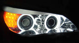 CCFL Angel Eyes Scheinwerfer LED Blinker chrom für BMW E60/E61 03-07