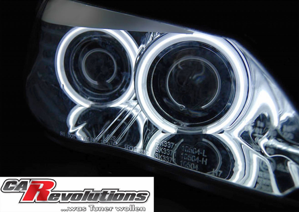 CCFL Angel Eyes Scheinwerfer LED Blinker chrom für BMW E60/E61 03-07