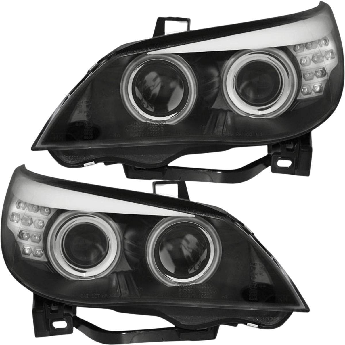 Angel Eyes Xenon Scheinwerfer Set Schwarz für BMW 5er E60 E61 2003–2004 mit CCFL - CR Tuning