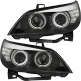 Angel Eyes Xenon Scheinwerfer Set Schwarz für BMW 5er E60 E61 2003–2004 mit CCFL - CR Tuning