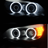 Angel Eyes Xenon Scheinwerfer Set Schwarz für BMW 5er E60 E61 2003–2004 mit CCFL - CR Tuning