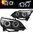 Angel Eyes Xenon Scheinwerfer Set Schwarz BMW 5er E60 E61 CCFL mit LED Blinker