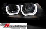 3D LED Angel Eyes Scheinwerfer für BMW E90/E91 2005-2008- in schwarz