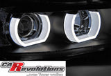 3D LED Angel Eyes Scheinwerfer für BMW E90/E91 2005-2008- in schwarz