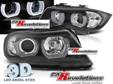 3D LED Angel Eyes Scheinwerfer für BMW E90/E91 2005-2008- in schwarz