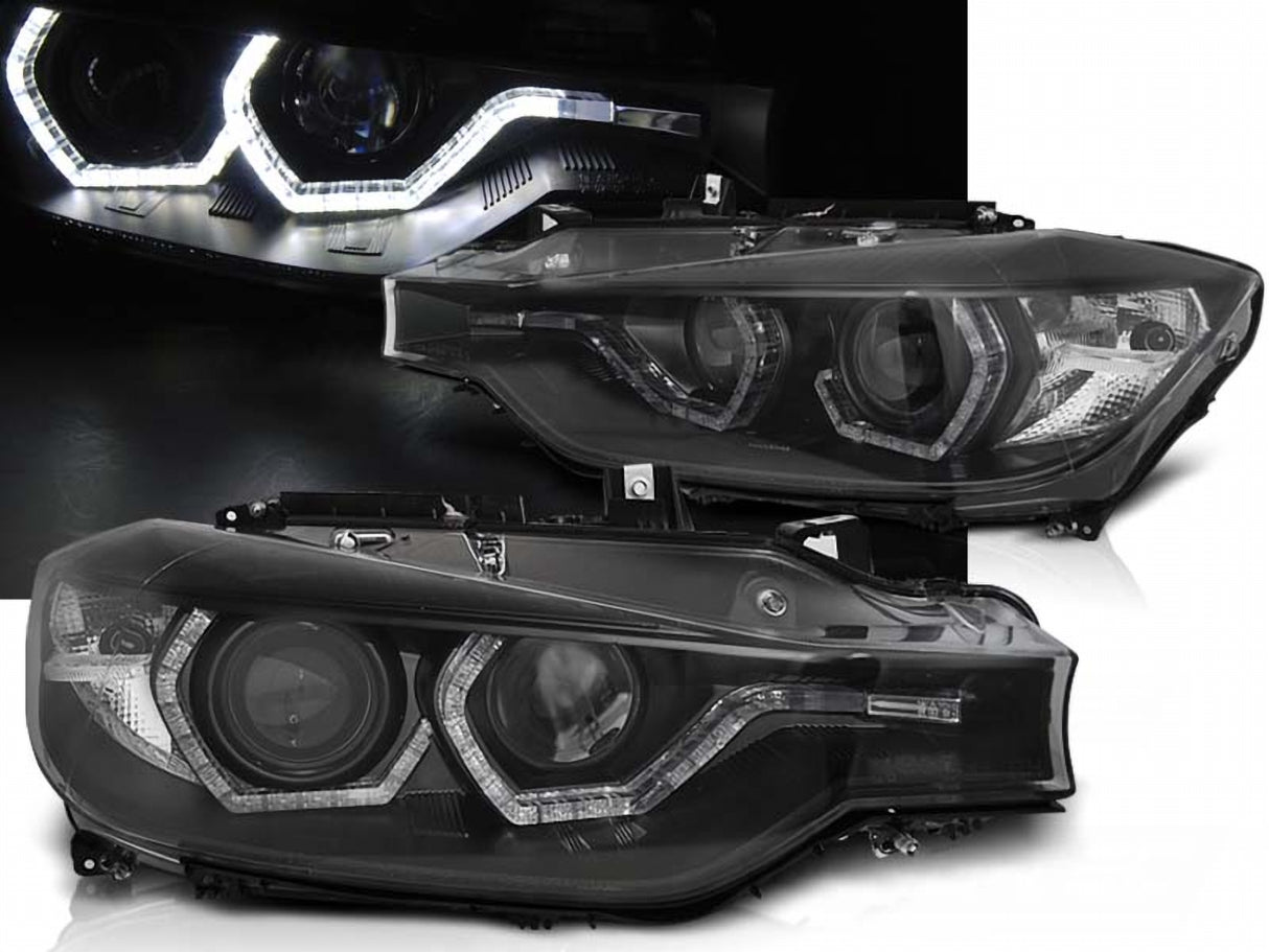 LED Tagfahrlicht Scheinwerfer für BMW F30/F31 schwarz 10.2011 - 05.2015