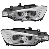LED Scheinwerfer Set mit Tagfahrlicht Ringen und Blinker für Rechts und Links für BMW 3er F30 F31