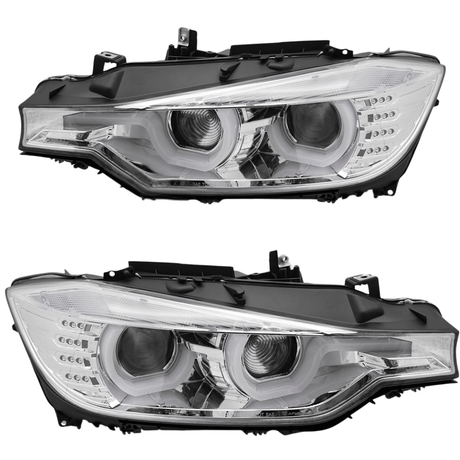LED Scheinwerfer Set mit Tagfahrlicht Ringen und Blinker für Rechts und Links für BMW 3er F30 F31