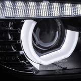 LED Scheinwerfer mit weißem Standlichtring für BMW E46 Coupe Cabrio, Tagfahrlicht-Optik