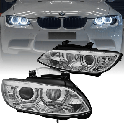 Xenon Scheinwerfer Set für BMW 3er E92 Coupe E93 Cabrio 2006–2010 | 3D Angel Eyes | Chrom