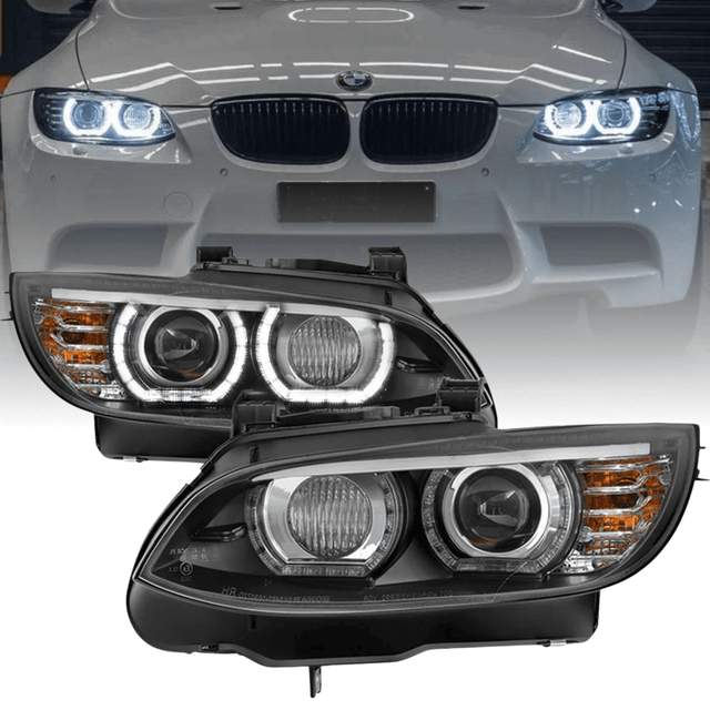 Scheinwerfer Set schwarz mit Angel Eyes AFS für Coupe Cabrio für BMW 3er E92 E93 Xenon