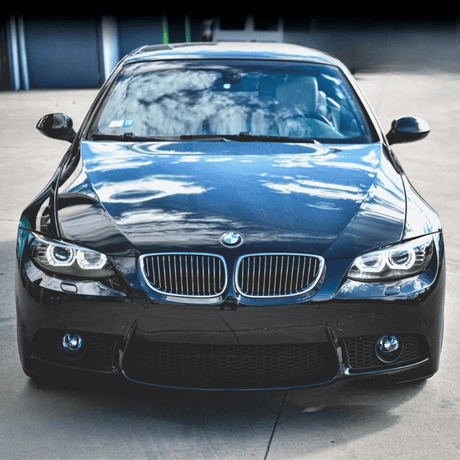 LED Scheinwerfern und Kühlergrill von CR-Tuning für BMW E92 M3 Frontansicht mit